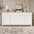 Module cuisine blanc 160 cm avec trois tiroirs, quatre portes et surface bois pratique pour preparation