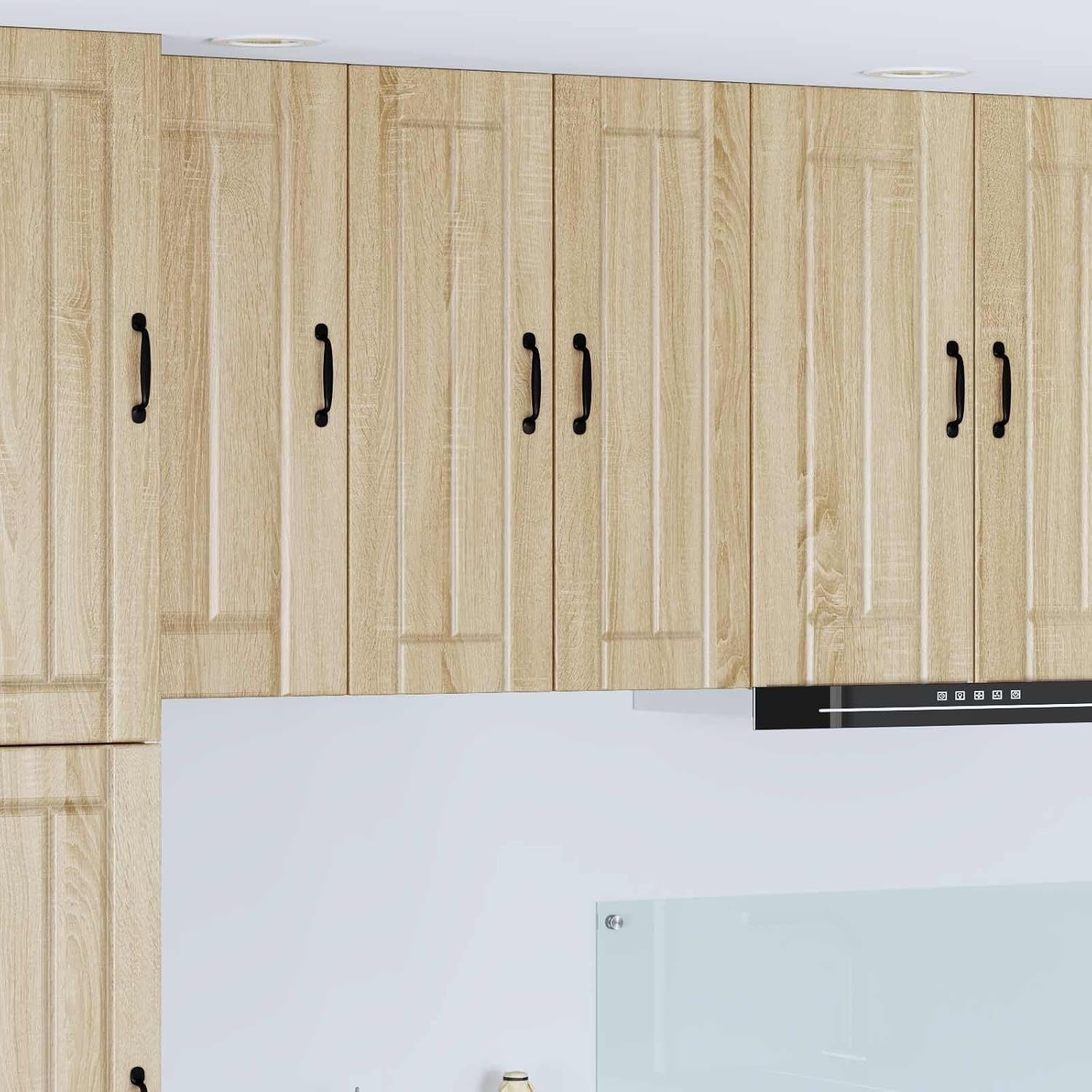 Armoire murale en chene Sonoma 30 x 31 x 80 cm composee de deux elements, rangement suspendu pour cuisine salon et salle a manger